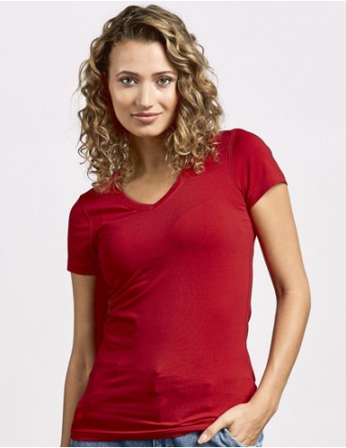 PRM-3086-Womens Slim Fit V-Neck-T